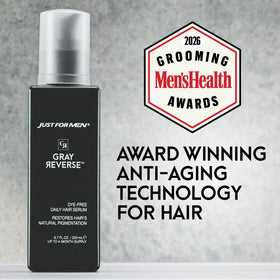 Just for Men serum texture close-up highlighting lightweight absorption