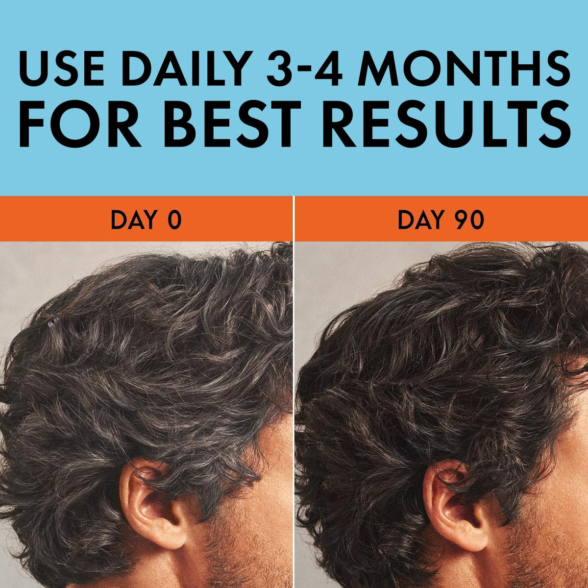Just for Men dispensing serum from nozzle demonstrating easy, mess-free application