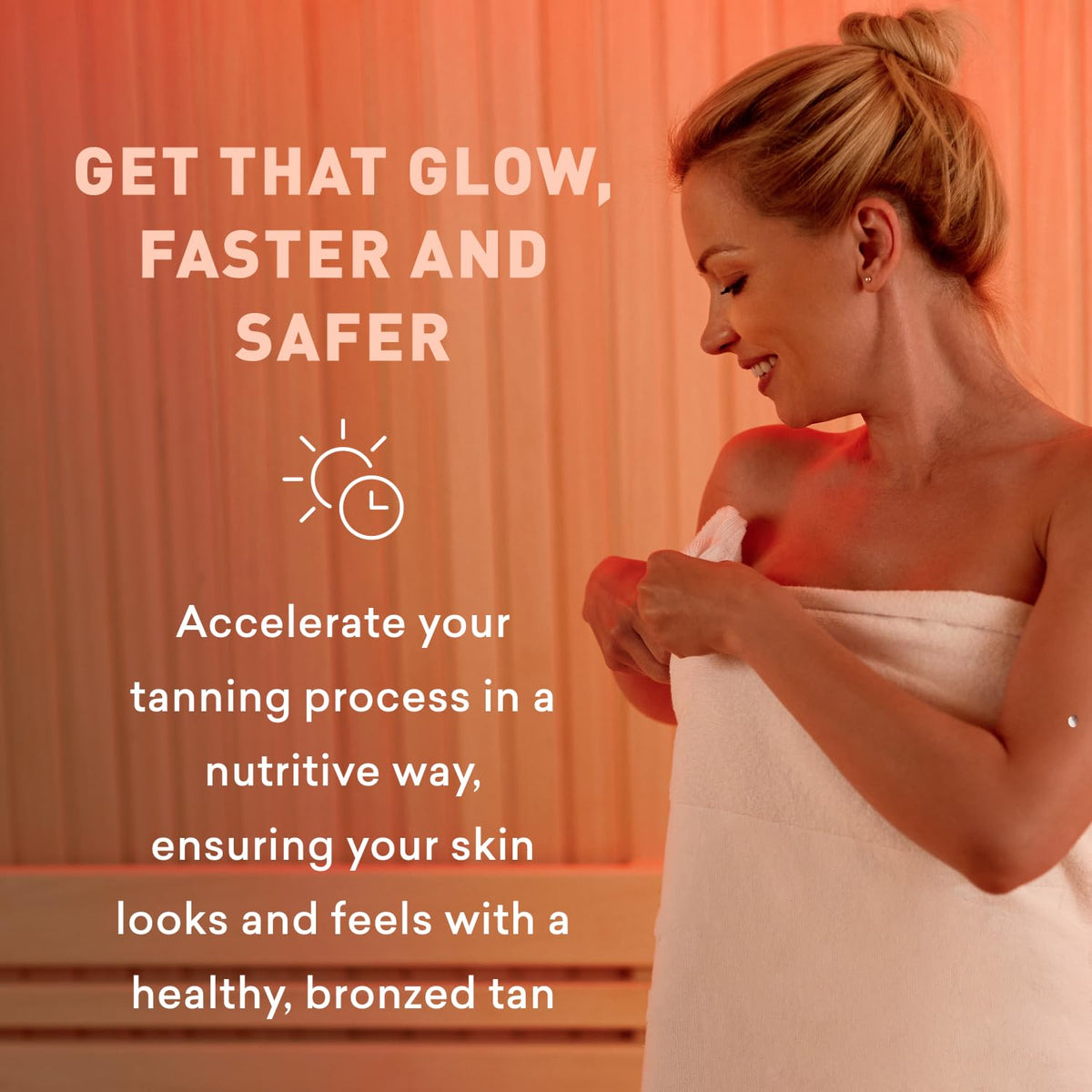 Just Nutritive application on arm demonstrating smooth spread for even, deeper tan development