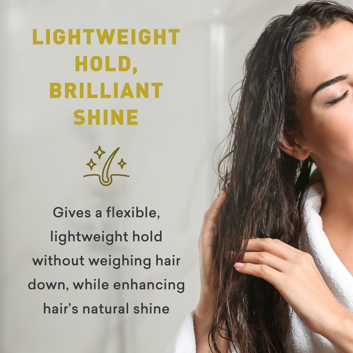 Just Nutritive gel applied to wet hair demonstrating curl definition