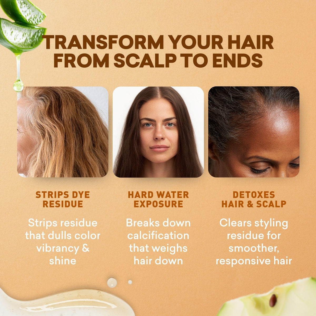 Just Nutritive before and after gray hair showing reduced brassiness and shine