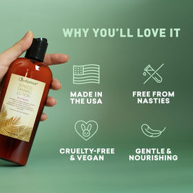 Just Nutritive cruelty-free and made in USA label emphasizing ethical production