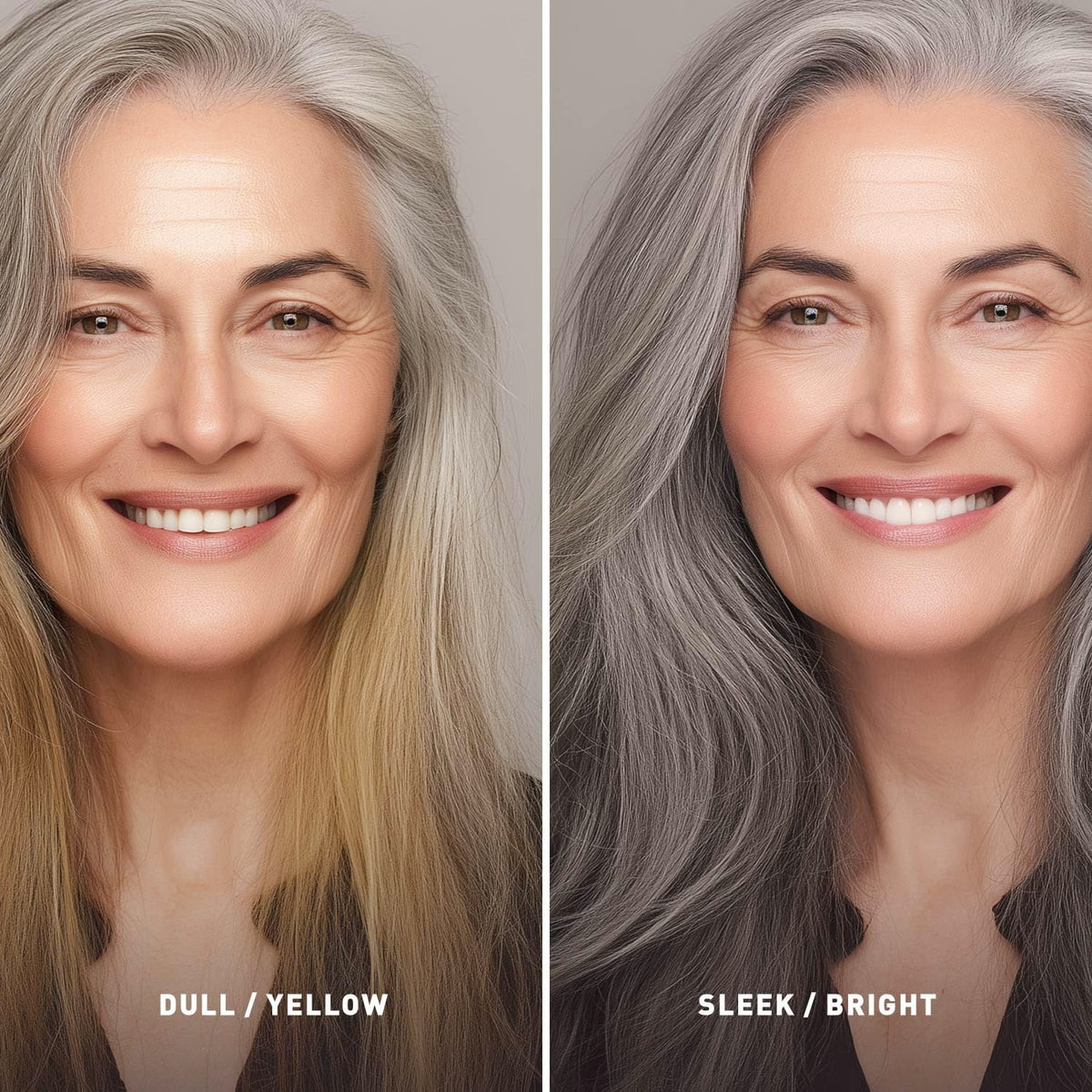 Just Nutritive before and after gray hair tone improvement visual benefit