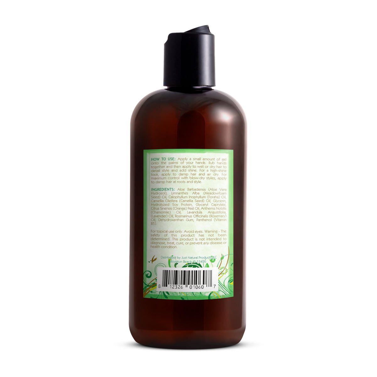 Just Nutritive ingredient label close-up showing natural, alcohol-free formula