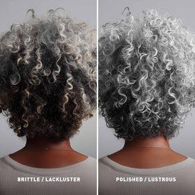Just Nutritive pouring shampoo consistency showing easy application benefit