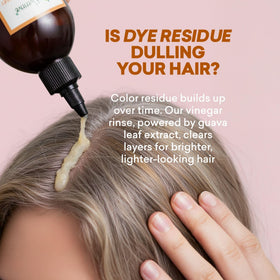 Just Nutritive pour texture closeup illustrating clear vinegar rinse clarity