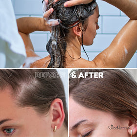 Just Nutritive shampoo foam texture demonstrating gentle lather benefit