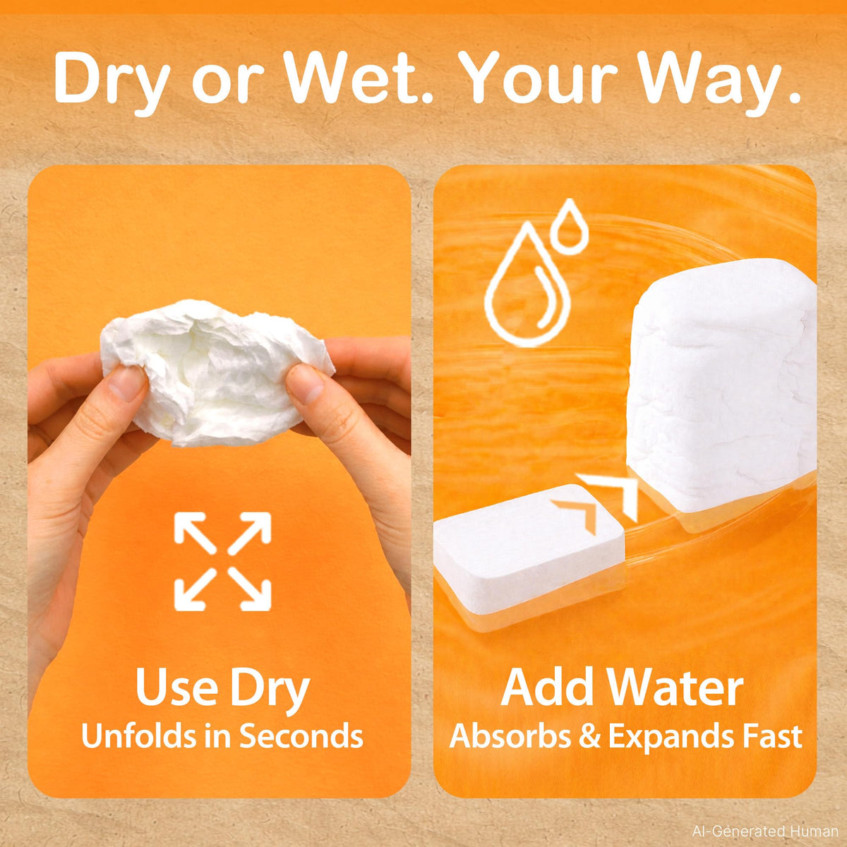 JUST TO GO expanded 10x12 towel flat-lay showing absorbent coverage