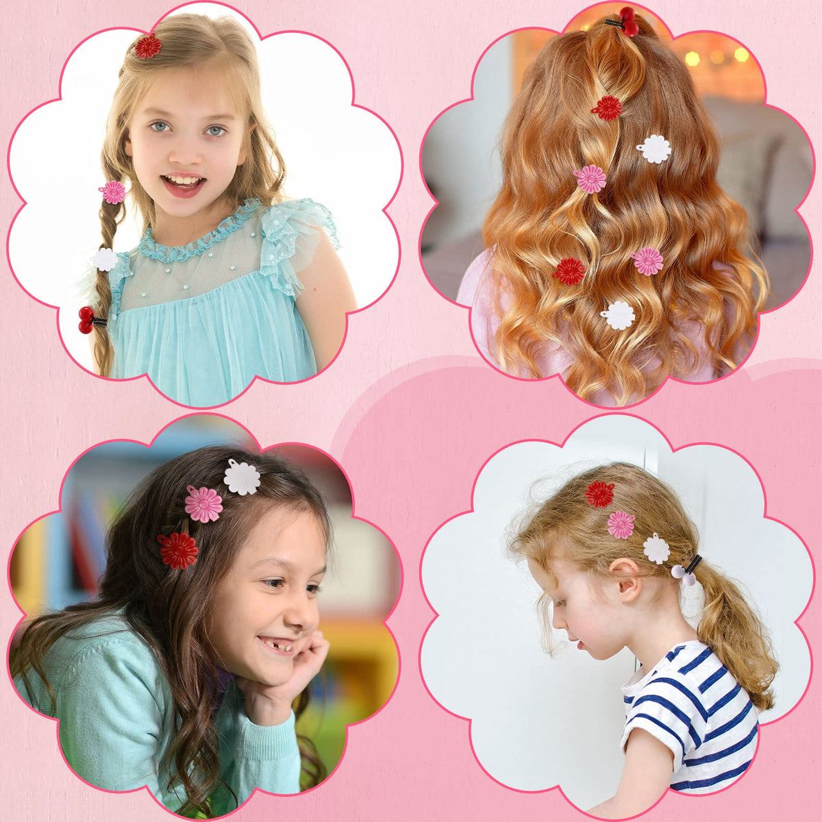 Jutom clips used in child ponytail demonstrating comfortable, stable hold