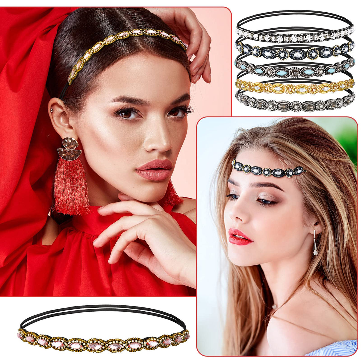 Jutom headband worn by model, demonstrating stylish everyday or event use