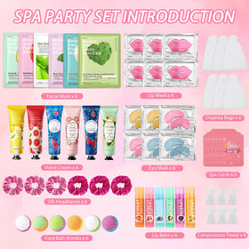 Jutqut contents laid out flat with masks, balms, headbands and bags for easy sharing