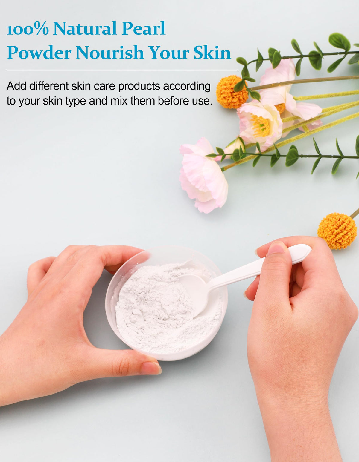 Jutqut powder mixed in bowl demonstrating easy DIY mask preparation
