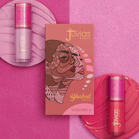 Juvia's Place flatlay with cosmetics, suggests styling compatibility benefit