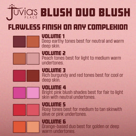 Juvia's Place brush applying duo blush for effortless buildable coverage benefit
