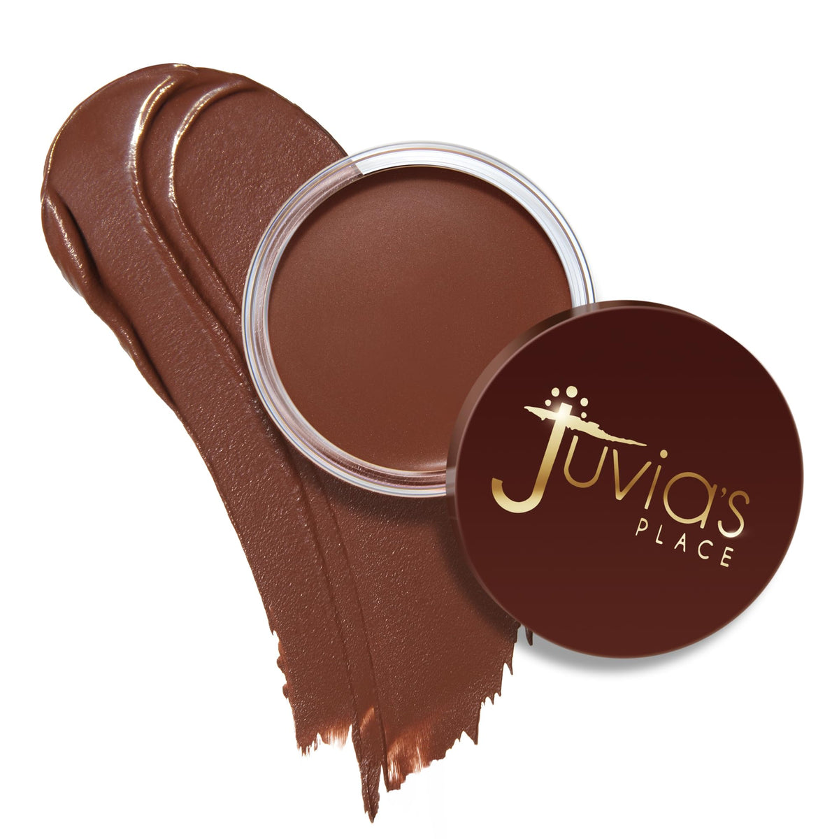 Juvia's Place amber bronzer pot front view showing compact packaging and easy application