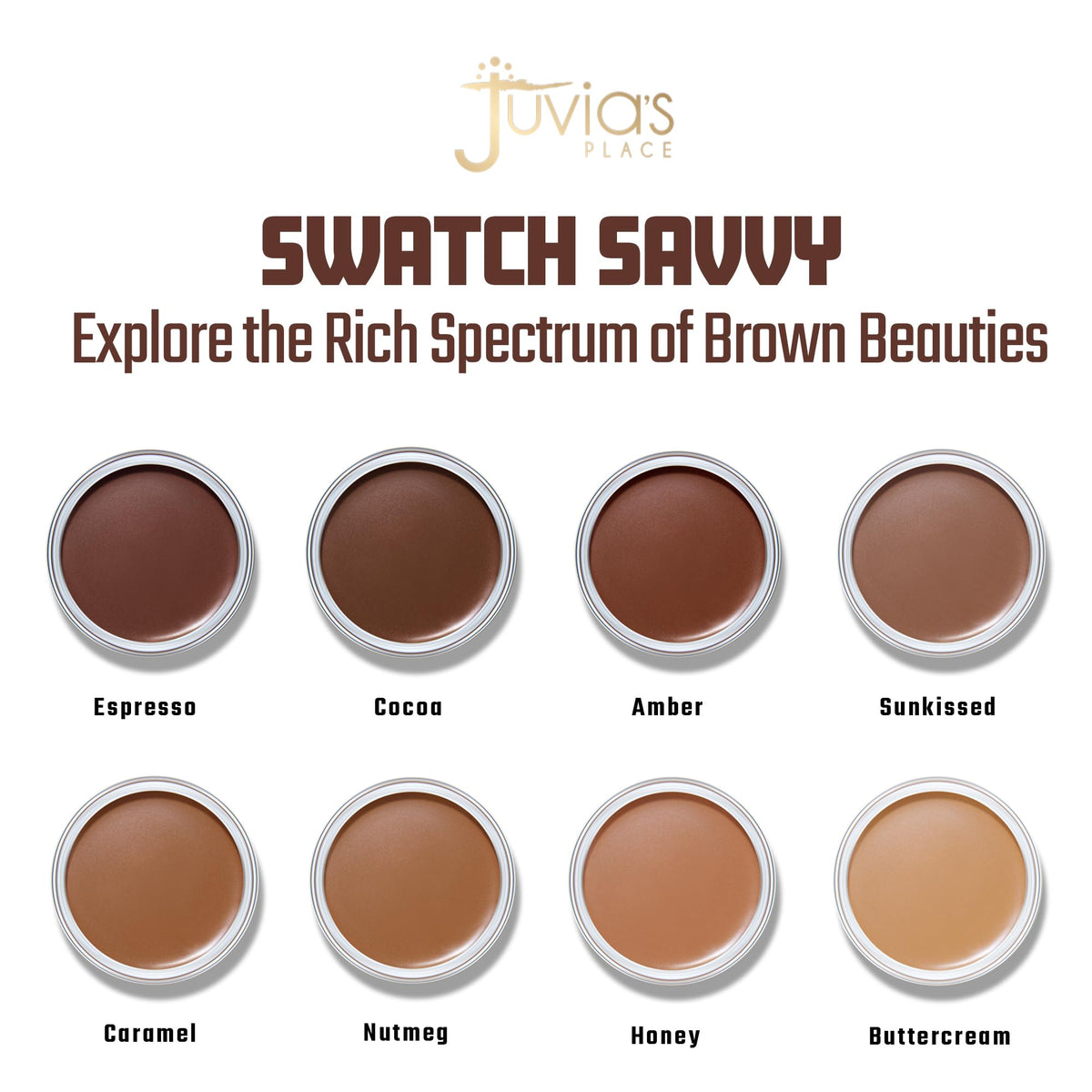 Juvia's Place model wearing amber bronzer on cheeks for natural sun-kissed dimension
