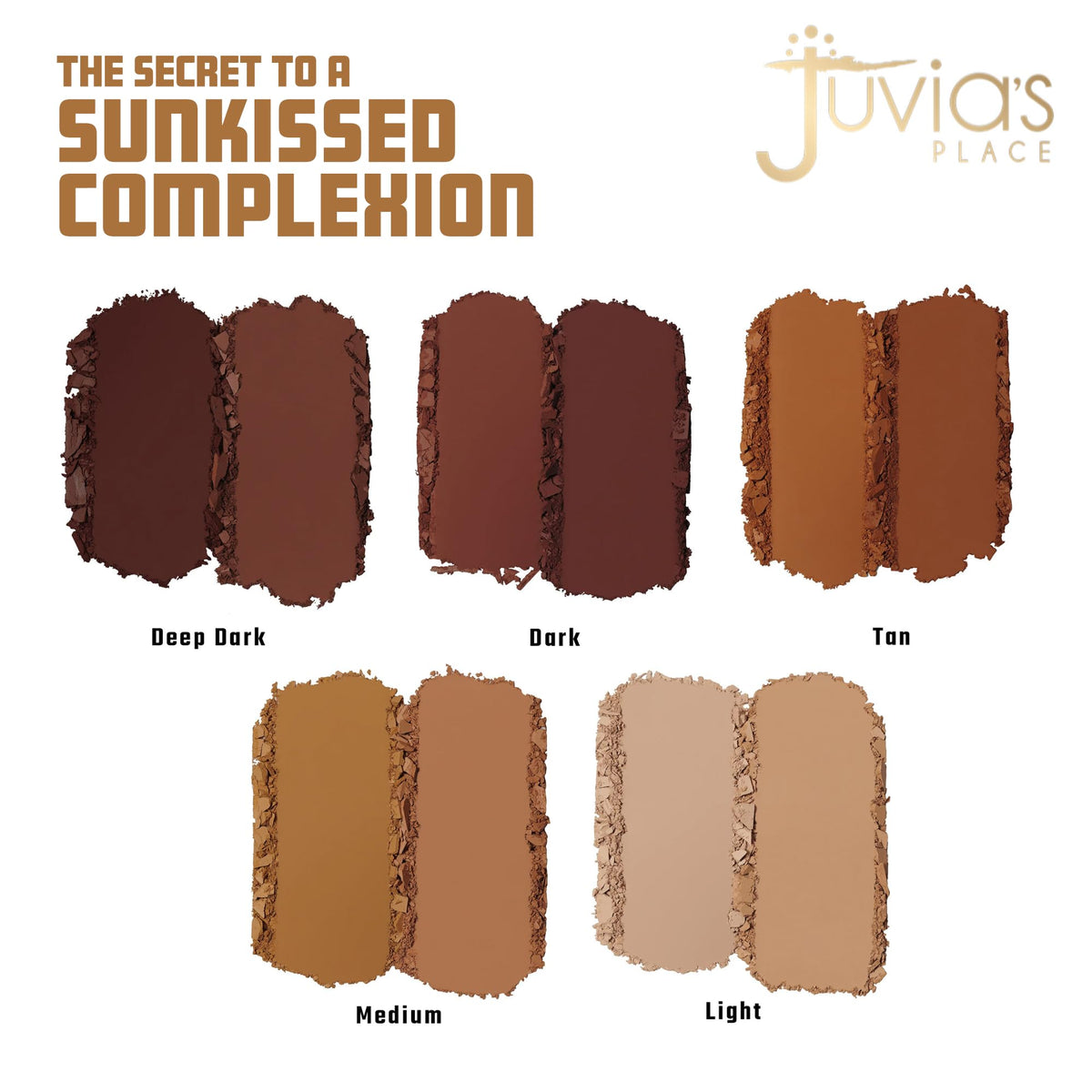 Juvia's Place bronzed duo closeup powder texture showing smooth matte finish and easy blendability