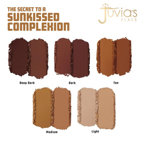 Juvia's Place bronzed duo closeup powder texture showing smooth matte finish and easy blendability