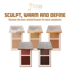 Juvia's Place bronzed duo open top view revealing two matte shades for customizable warmth