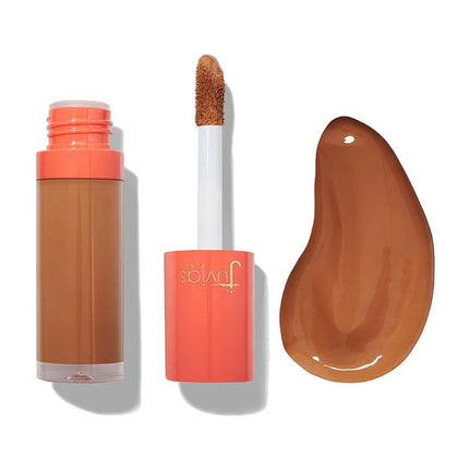 Juvia's Place concealer front tube showing brand and shade, delivers full coverage