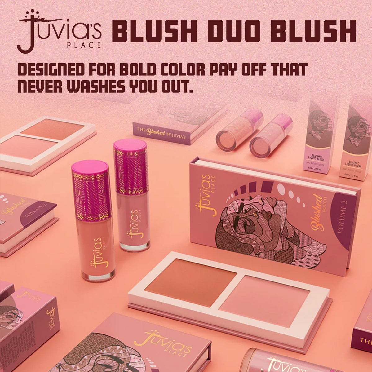 Juvia's Place lifestyle in makeup bag showing on-the-go convenience and versatility