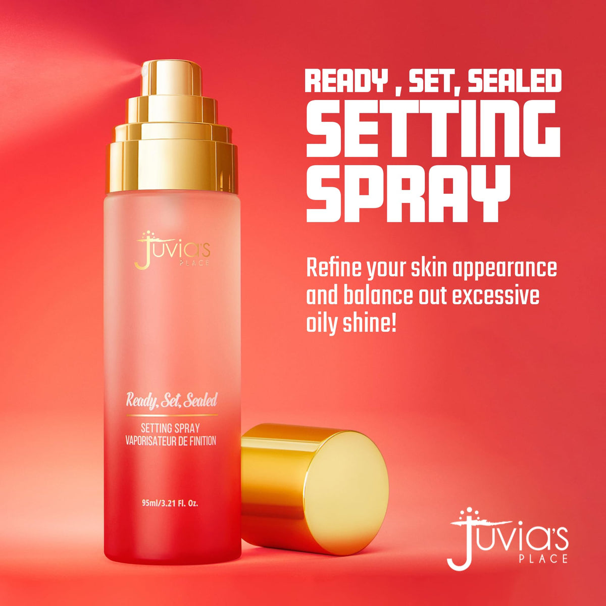 Juvia's Place nozzle close-up showing micro-fine spray for flawless application