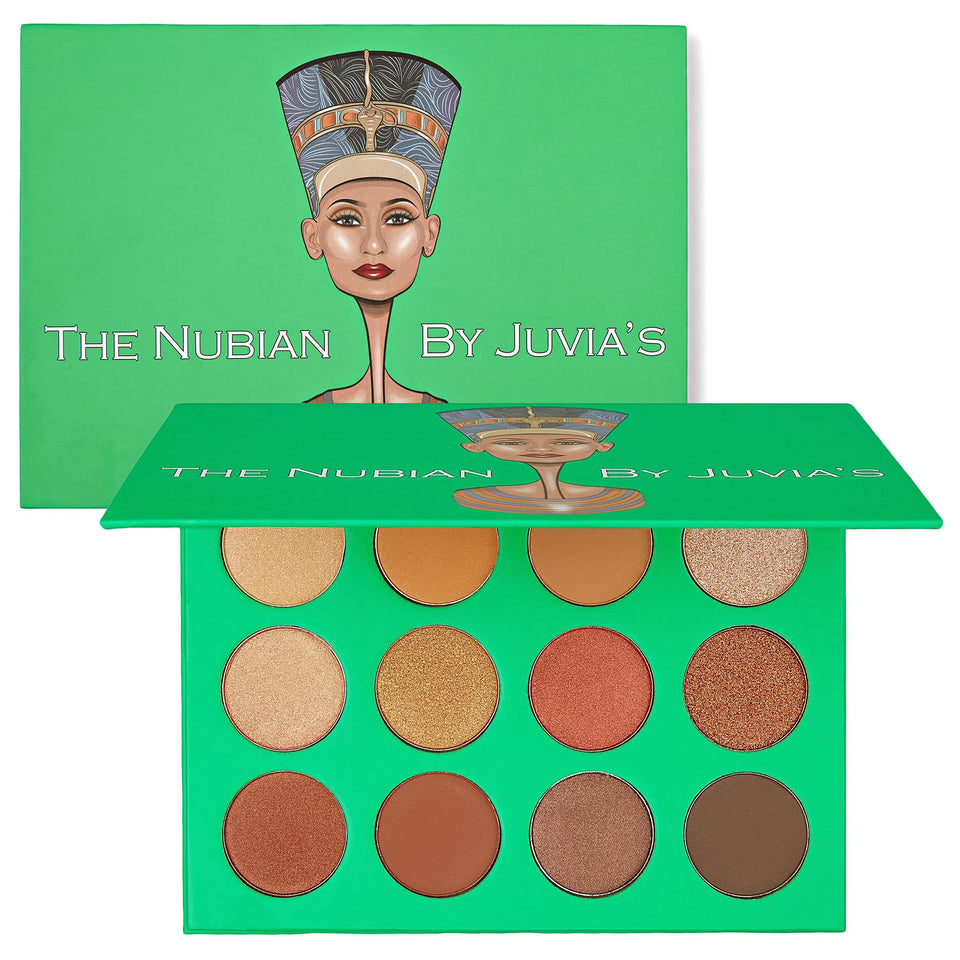 Juvia's Place front packaging showing warm palette and compact design benefit: easy storage