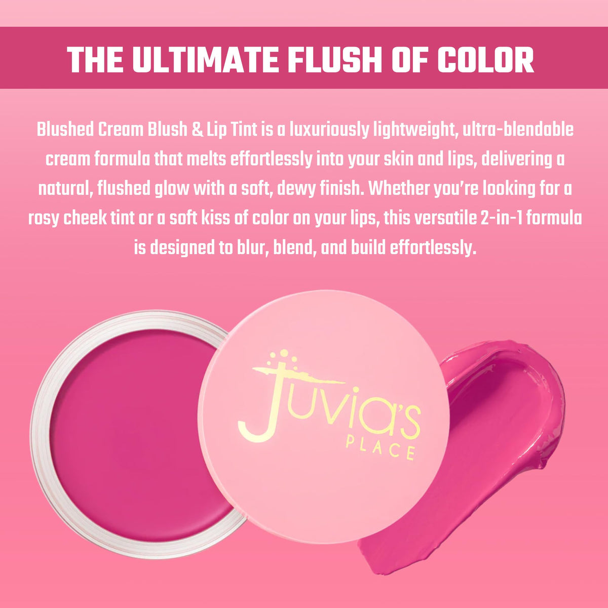 Juvia's Place finger swipe swatch showing blendable color payoff and ease of use