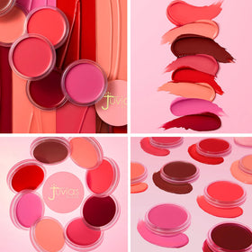 Juvia's Place lip application on model showing cohesive cheek-and-lip tint benefit