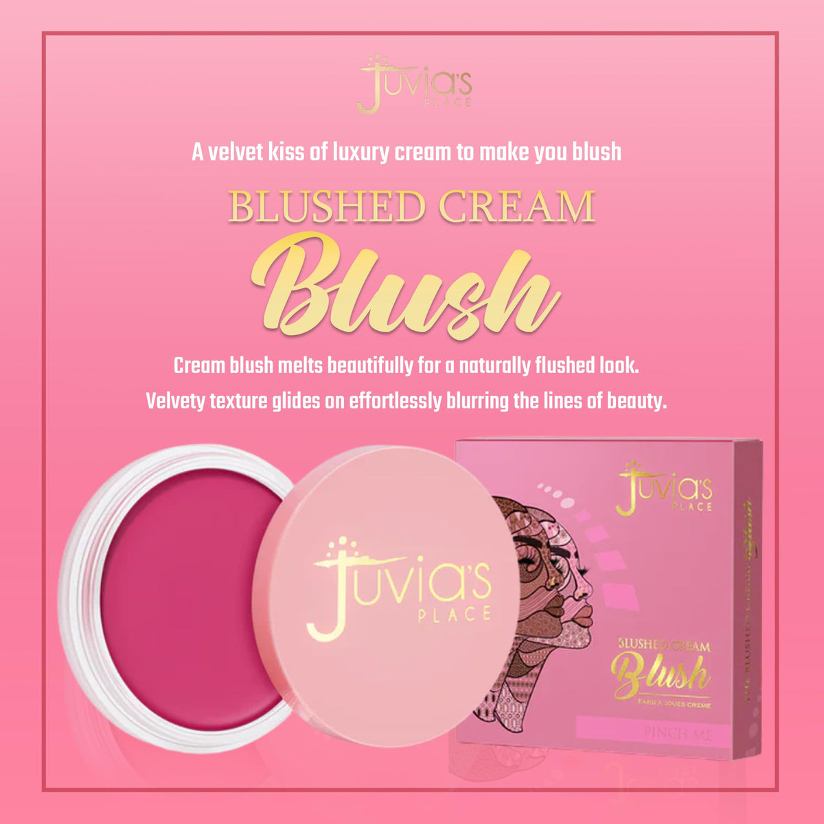 Juvia's Place cream blush open pan showing smooth texture and creamy finish