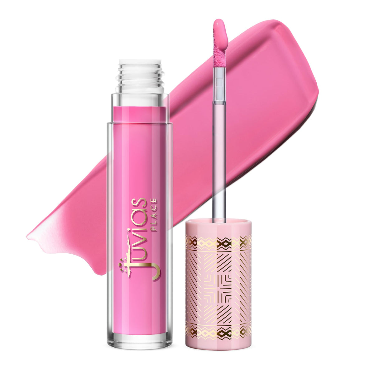 Juvia's Place front packaging showing Pink Velvet gloss and benefits