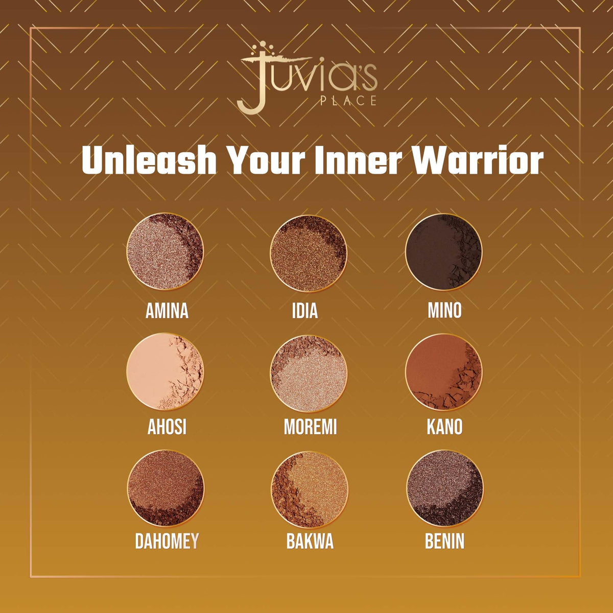 Juvia's Place eye makeup on model showcasing warm bronze lid and defined crease for impact