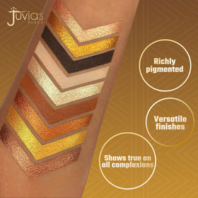 Juvia's Place open nine pans displaying golds, bronzes and browns for versatile looks