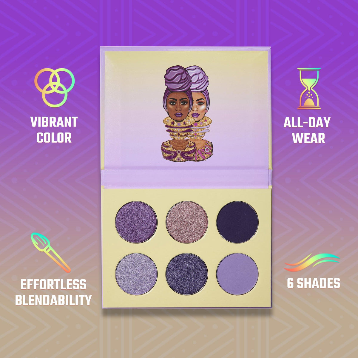 Juvia's Place close-up of a single pan revealing dense pigment and smooth finish benefit