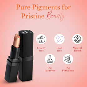 Juwel Cosmetics lipstick held in hand showing true size and portability