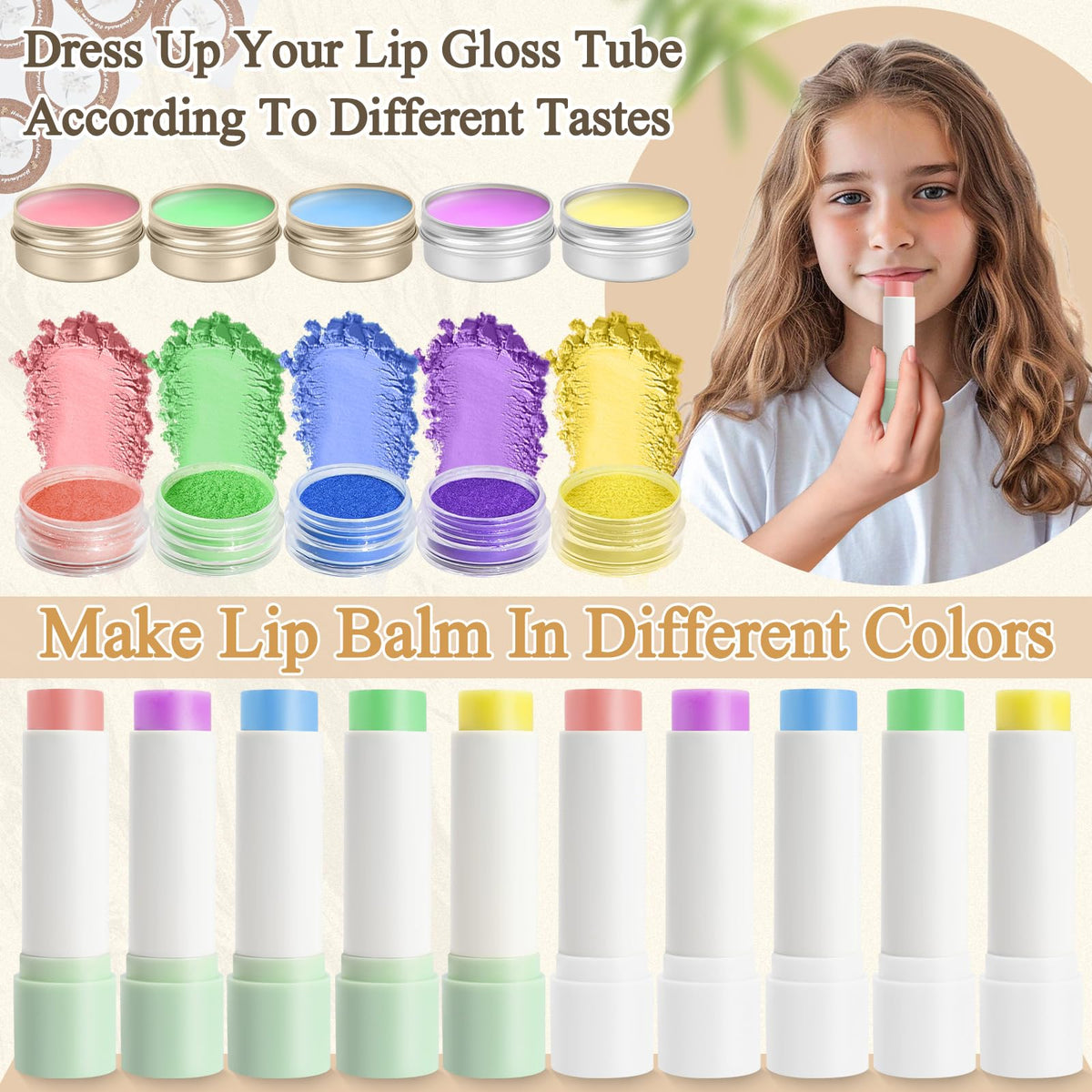 JUYRLE poured lip balm tube showing smooth glossy finish and texture