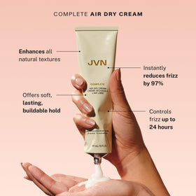 JVN Air Dry Cream texture swatch illustrating creamy finish and frizz control benefit