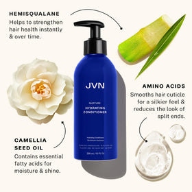 JVN conditioner cream closeup highlighting smooth formulation for soft, hydrated ends