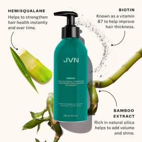JVN Embody applied in shower demonstrating detangling and fullness