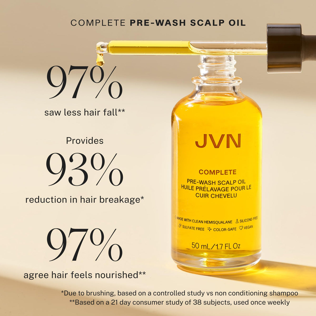 JVN rosemary and neem ingredients display emphasizing botanical nourishment benefit