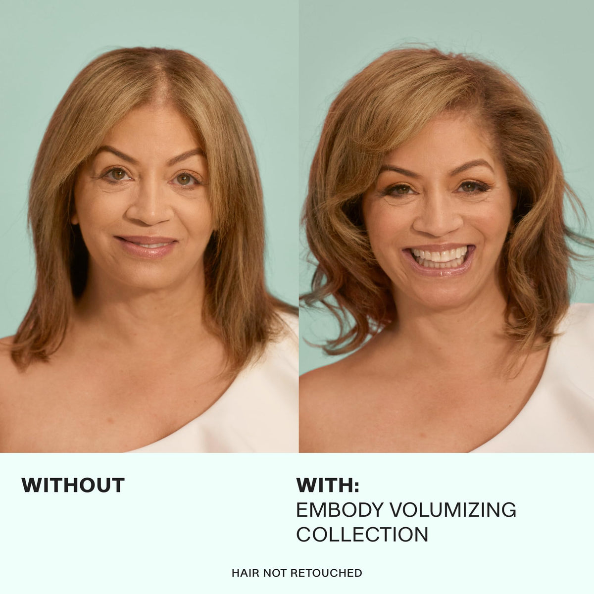 JVN lifestyle hair after use showing voluminous, touchable hair and improved manageability