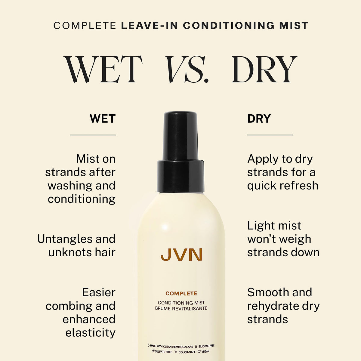 JVN droplet on fingers highlighting lightweight moisture delivery