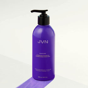 JVN bottle styled on bathroom shelf for daily routine and aesthetic appeal