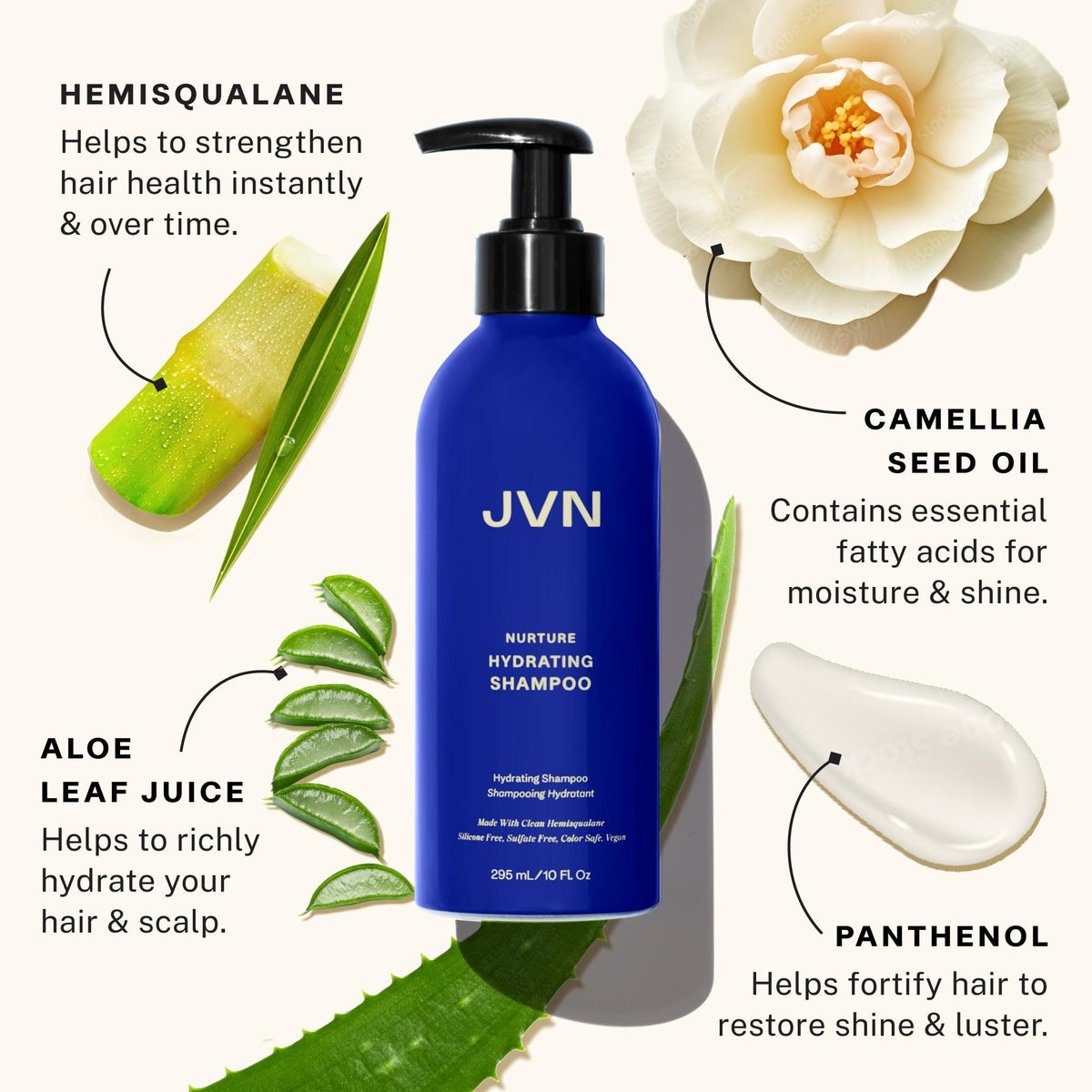 JVN pump dispenser detail highlighting easy one-handed use benefit