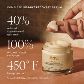 JVN products arranged on bathroom shelf conveying everyday routine convenience benefit
