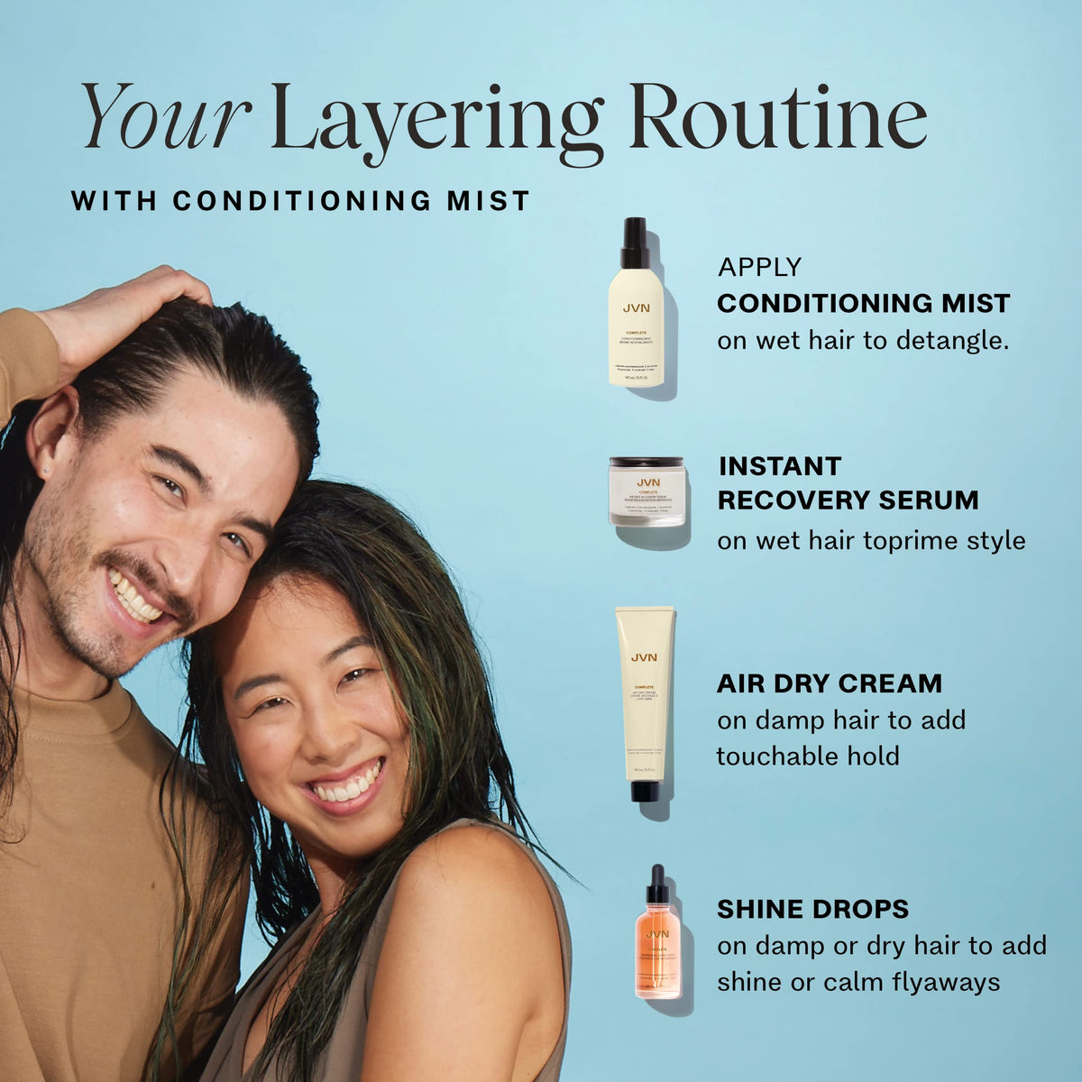 JVN held in hand to show compact 5 fl oz travel-friendly size