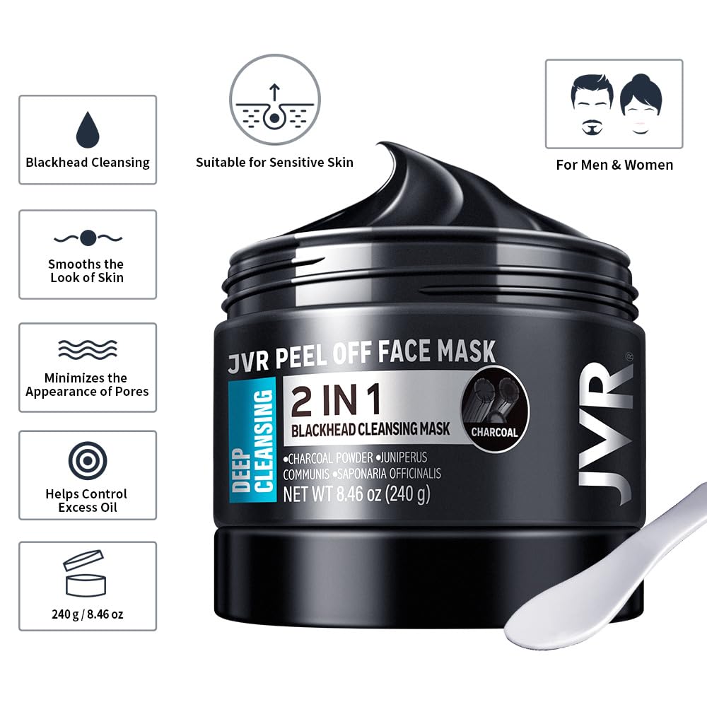 JVR texture close-up of black gel mask, shows smooth spreadability benefit
