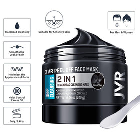 JVR texture close-up of black gel mask, shows smooth spreadability benefit