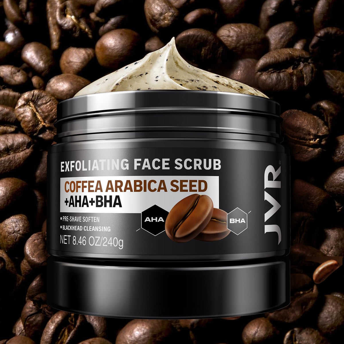 JVR applied to wet face demonstrating exfoliation before shave