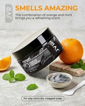 JVR shampoo in shower lifestyle image promoting post-workout refreshing cleanse